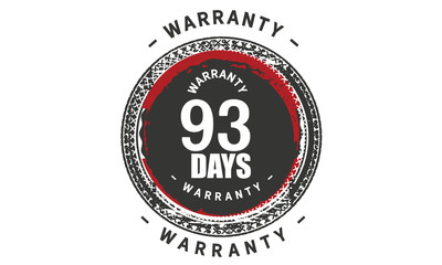 93 days warranty icon vintage rubber stamp guarantee