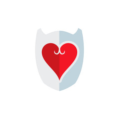 Love Shield Logo Icon Design