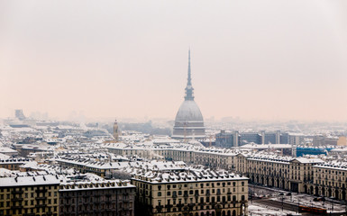 Panorama di Torino in inverno