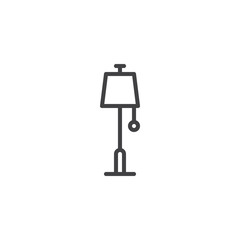 Floor lamp outline icon. linear style sign for mobile concept and web design. Torchere simple line vector icon. Symbol, logo illustration. Pixel perfect vector graphics