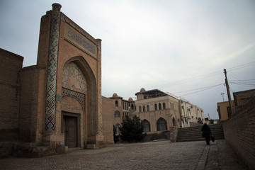 Fototapeta na wymiar Ancient architecture of Bukhara old town streets, Uzbekistan