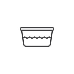 Water basin outline icon. linear style sign for mobile concept and web design. Bath simple line vector icon. Symbol, logo illustration. Pixel perfect vector graphics