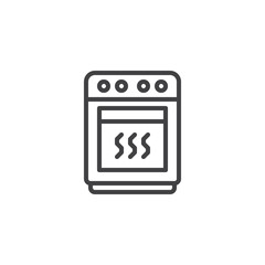Oven outline icon. linear style sign for mobile concept and web design. Stove simple line vector icon. Symbol, logo illustration. Pixel perfect vector graphics