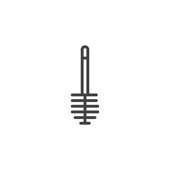 Toilet brush outline icon. linear style sign for mobile concept and web design. Bowl Brush simple line vector icon. Symbol, logo illustration. Pixel perfect vector graphics