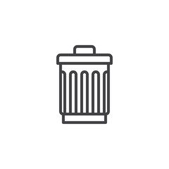 Trash can outline icon. linear style sign for mobile concept and web design. Bin, delete simple line vector icon. Symbol, logo illustration. Pixel perfect vector graphics