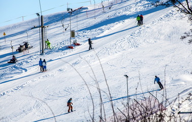 Fototapeta na wymiar Liepkalnis Ski Route in Vilnius