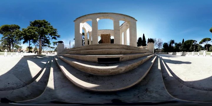Roma, Italia. Mausoleo Garibaldino al Gianicolo. VR 360&deg;