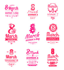 Collection of Greeting Cards 8 March Womens Day