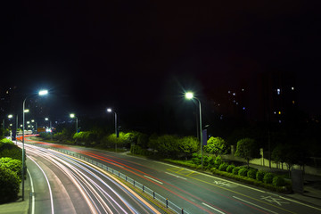 Fototapeta na wymiar City night traffic