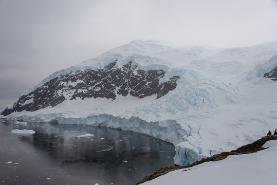 Antarctic seascape with ice