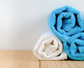 Obraz na płótnie Canvas Rolled cotton towels