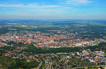 Ulm region seen from above, with Ulm Minster (Ulmer Münster) and Ulm, south germany