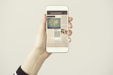 Reading newspaper from mobile phone