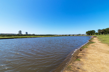 Fototapeta na wymiar Umgeni River Estuary at Blue Lagoon in Durban