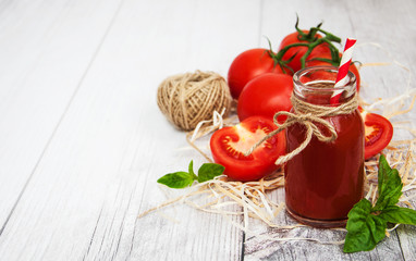 Bottle with tomato juice