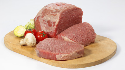 Fresh raw meat on cutting board
