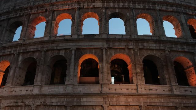 Colosseum at sunset, 4K