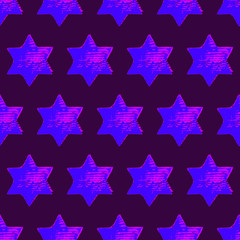 Seamless Watercolor Stars Pattern. Magic Festive Background. Hand Drawn Doodle Stars. Baby Design. Abstract Rapport for Wallpaper, Textile, Linen, Wrapping, Posters, Cards, Banner. New Year, Birthday 