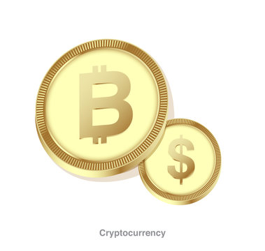 Bitcoin exchange currency. Cryptocurrency exchange concept.