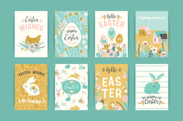 Fototapeta na wymiar Happy Easter. Vector templates for card, poster, flyer and other users.
