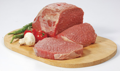 Fresh raw meat on cutting board