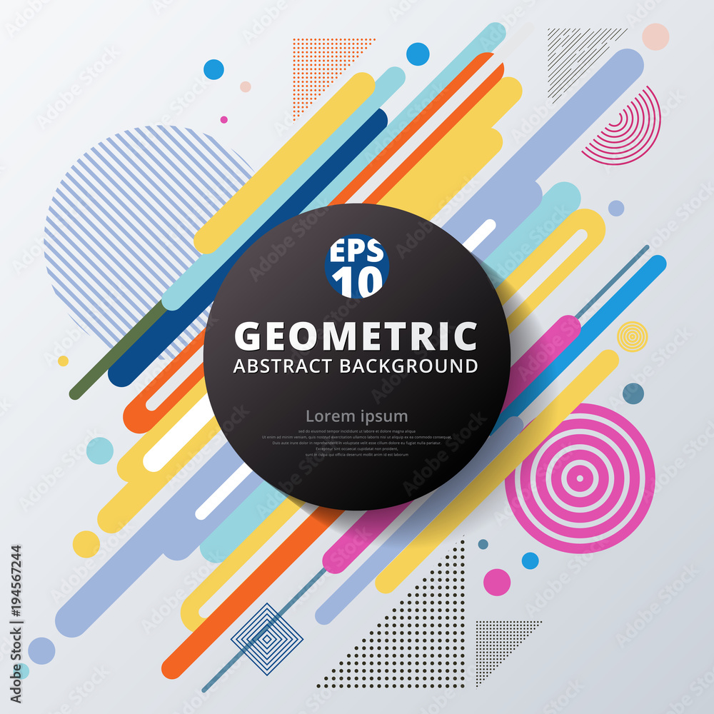 Poster abstract colorful color circle geometric pattern design and background.