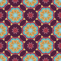 Abstract stylized floral seamless pattern. Hand drawn vector illustration