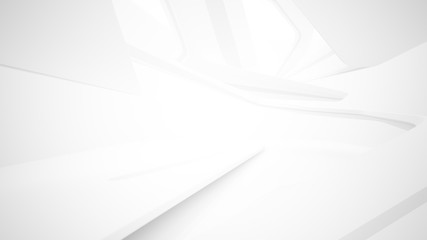 White smooth abstract architectural background. 3D illustration and rendering