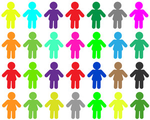 Gruppe von 2d Figuren ungeordnet