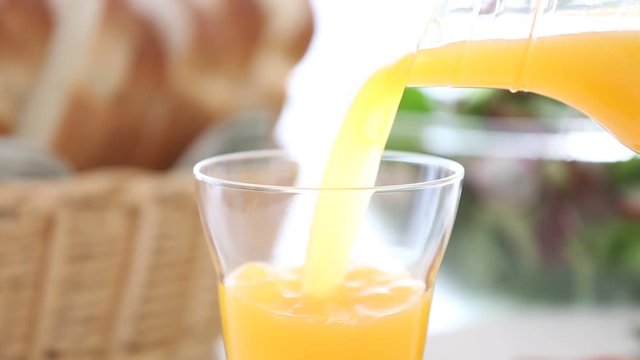 Pour the breakfast orange juice
