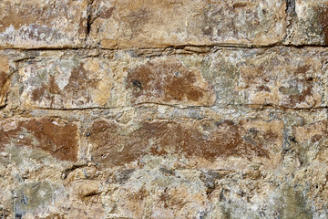 Brick wall of old russian Moscow building built in 19 century