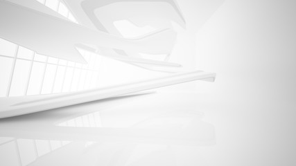 White smooth abstract architectural background. 3D illustration and rendering