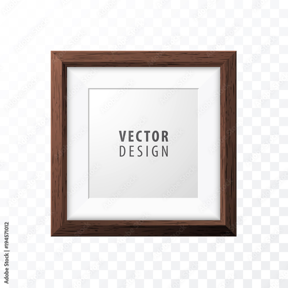 Aufkleber realistic minimal isolated wood frame on transparent background for presentations . vector elements