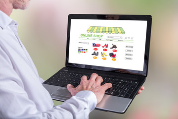 Online shop concept on a laptop