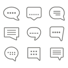 monochrome set with vector speech bubbles for your design