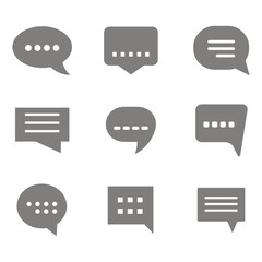 monochrome set with vector speech bubbles for your design