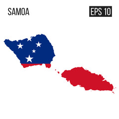 Fototapeta premium Samoa map border with flag vector EPS10