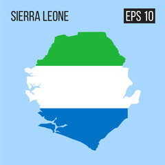 Fototapeta premium Sierra Leone map border with flag vector EPS10