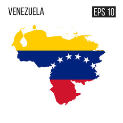 Venezuela map border with flag vector EPS10