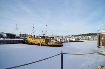 Small harbour in winter