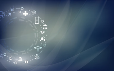 abstract digital innovation technology design concept background with IOT icon