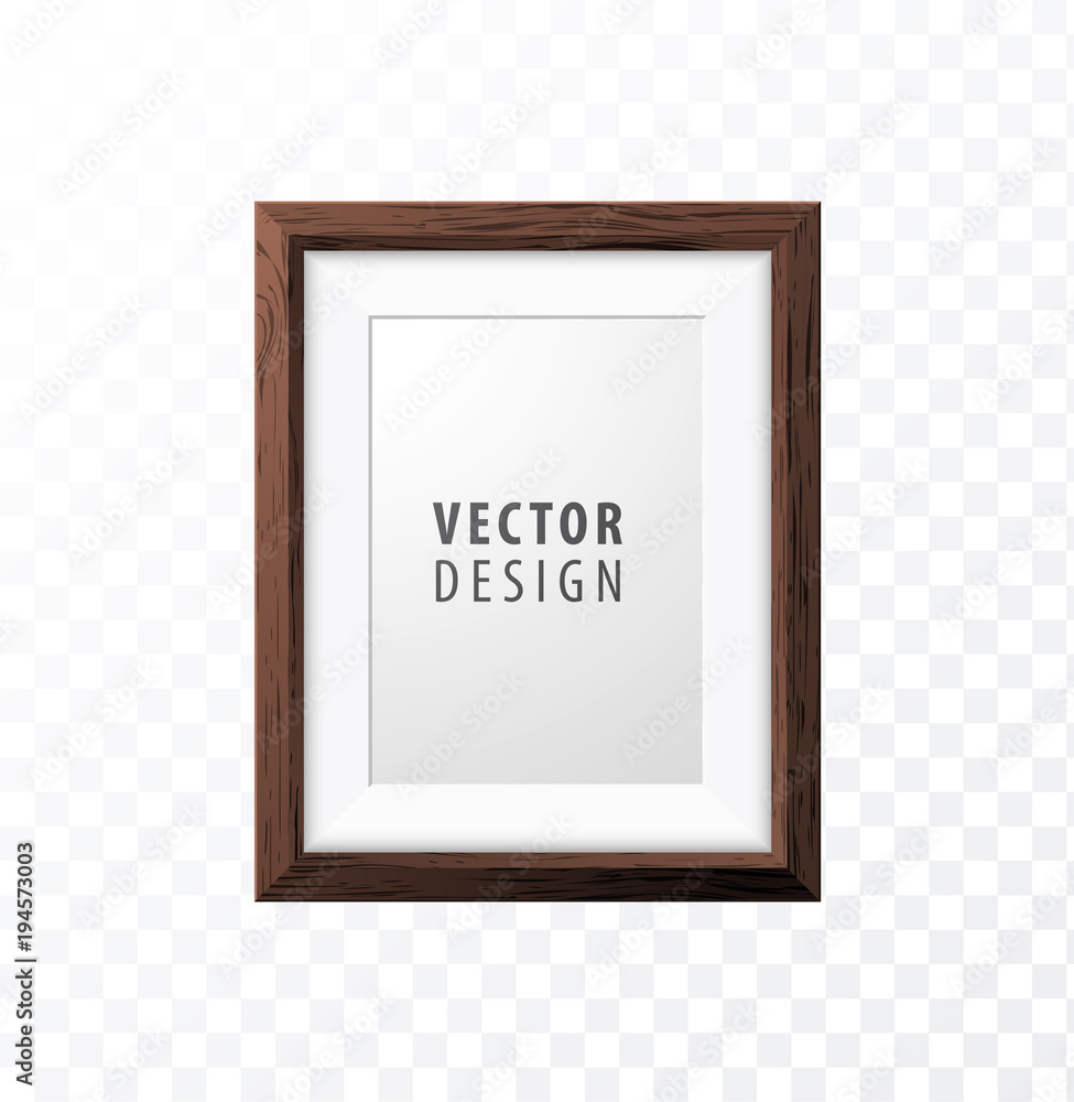 Aufkleber realistic minimal isolated wood frame on transparent background for presentations . vector elements