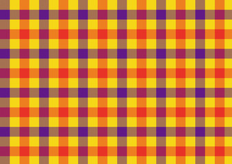 ガンクラブチェック- オレンジと紫と黄色