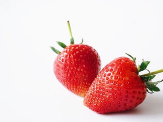 close up fresh strawberry on white background.