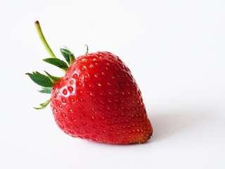close up fresh strawberry on white background.