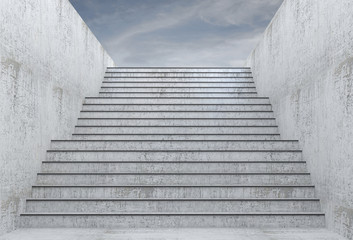 Fototapeta na wymiar Long and wide concrete stairs with many steps.3d render
