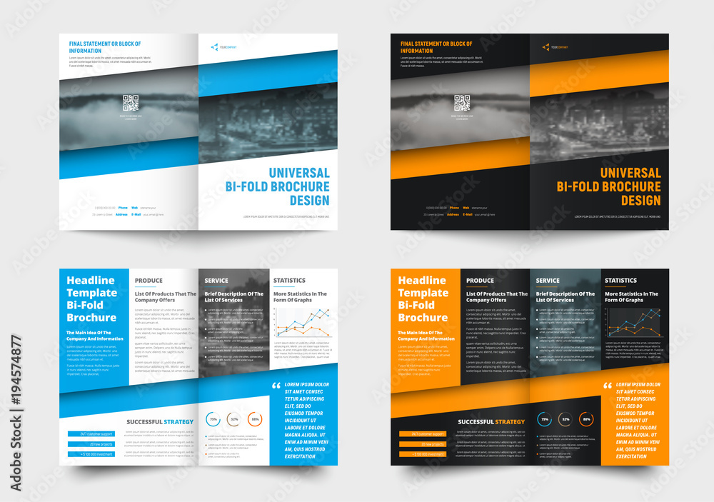 Aufkleber template is a bi-fold business brochure with a place for photos and diagonal elements