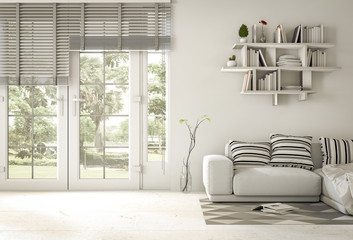 Living room interior in modern style, 3d render