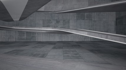 Empty dark abstract concrete smooth interior . Architectural background. 3D illustration and rendering