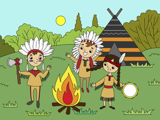 Cartoon children coloring vector illustration © Oleksandr Pokusai